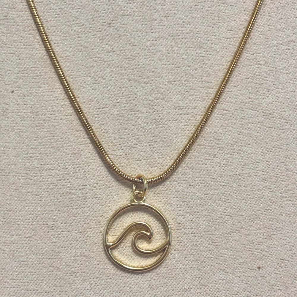Wave charm necklace